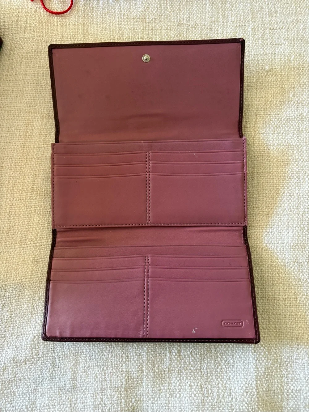 Coach Burgundy Handbag & Wallet w/ Dustbag